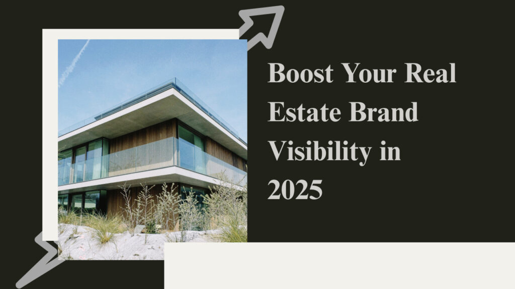 Modern luxury real estate building with glass balconies under a clear sky, representing strong real estate brand visibility in 2025.