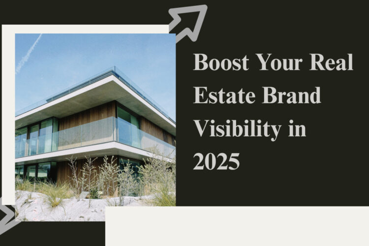 Modern luxury real estate building with glass balconies under a clear sky, representing strong real estate brand visibility in 2025.