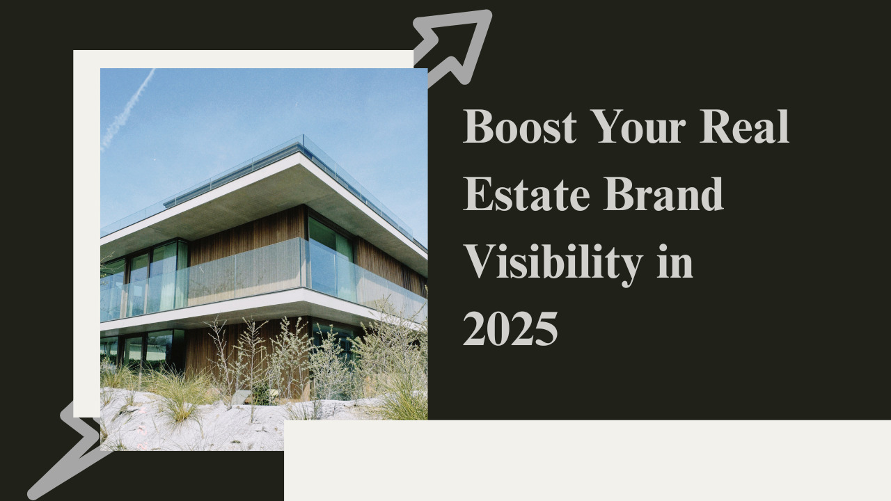 Modern luxury real estate building with glass balconies under a clear sky, representing strong real estate brand visibility in 2025.